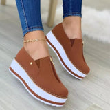 Zipper Flat Shoes Slip On Platform Loafers Women - Heritage cosmetics and beauty care