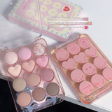 Makeup SWEET MINT Twelve-color Love Heart Eye Shadow Plate Beginner - Heritage cosmetics and beauty care