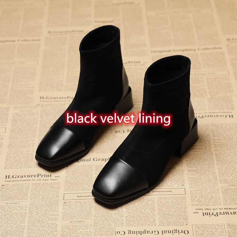 Women"s Short Boots Autumn And Winter New Versatile Thick Heel Shoes - Heritage cosmetics and beauty care