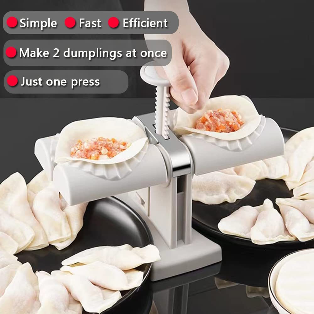 Collfa Automatic Dumpling Maker Mold Manual Ravioli Press Machine Dumpling Press Set Double Heads Mold Make 2 At A Time Quick Dumpling Empanadas Pierogi Maker Tool For Home,Kitchen Restaurant 2in1 Heritage cosmetics and beauty care