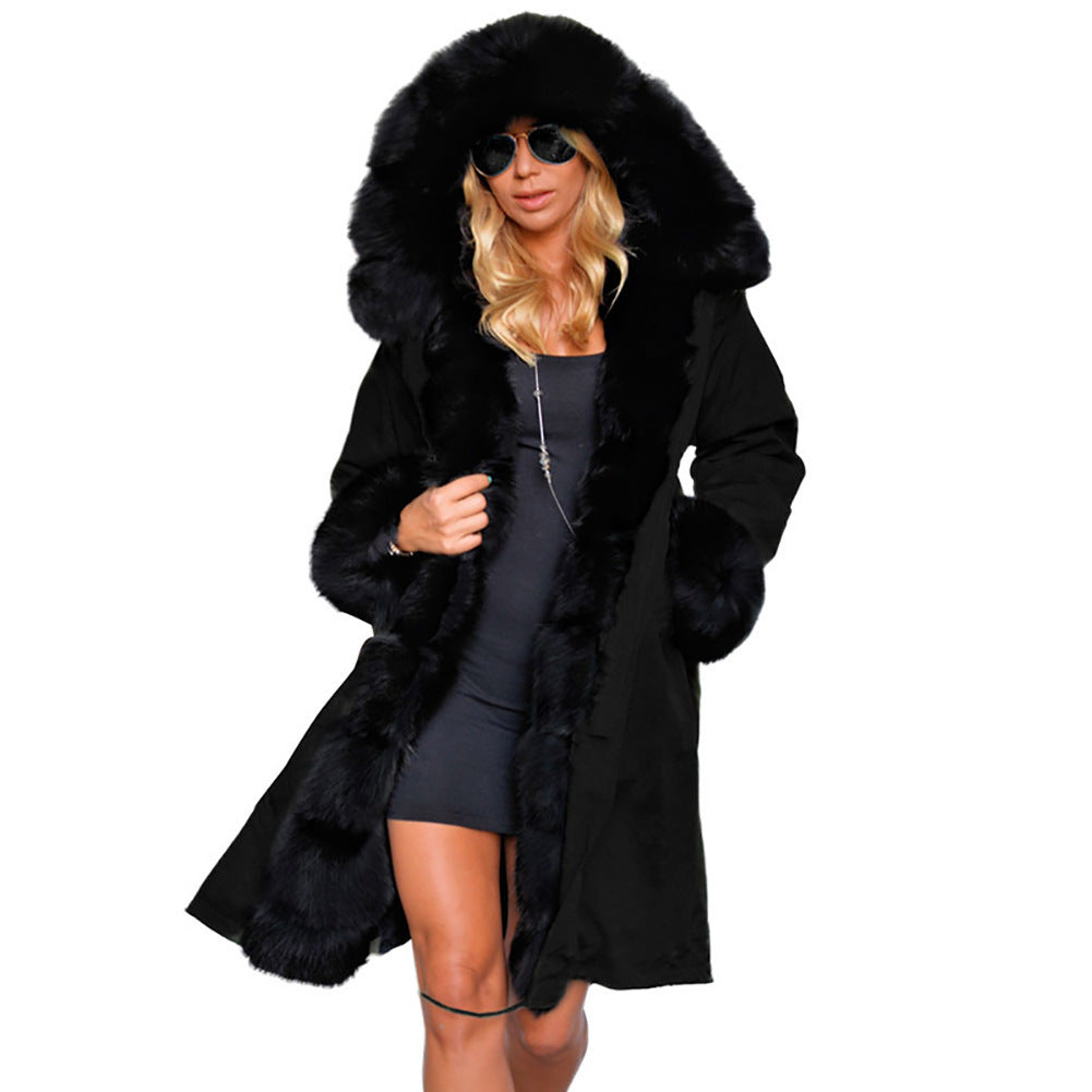 Cotton-padded Jacket Fur Collar Coat Hooded