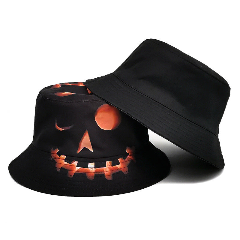 Halloween Hats Creative Cartoon Pumpkin Grimace Printed Sun-shade Fisherman Hat - Heritage cosmetics and beauty care