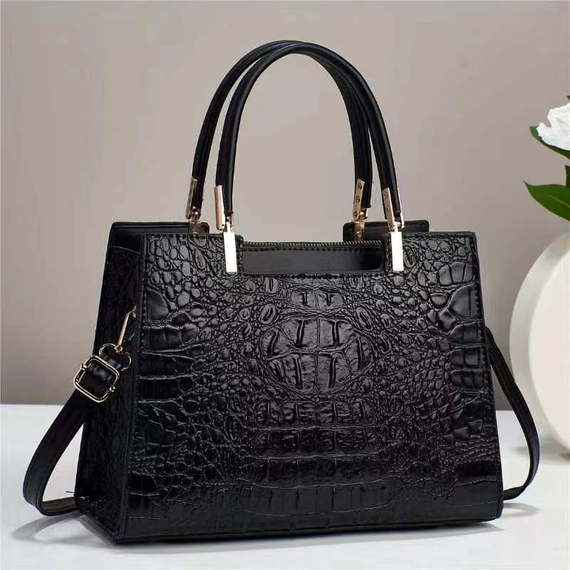 Women's Fashion Casual Crocodile Pattern Large Capacity Handbag Heritage cosmetics and beauty care