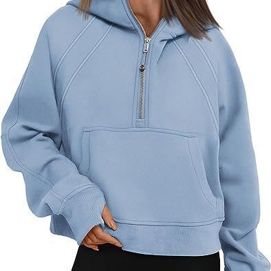 Zipper Hoodies Sweatshirts With Pocket Loose Sport Tops Long Sleeve Pullover Sweaters Winter Fall Outfits Women Clothing - Heritage cosmetics and beauty care