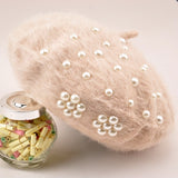 Women's Winter Korean Hats Trendy Pearl Rabbit Fur - Heritage cosmetics and beauty care