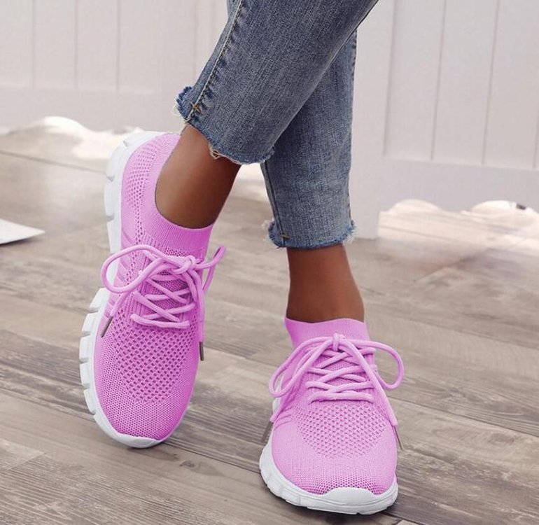 Women's Breathable Sneaker High-cut Lace-up Platform Casual Shoes - Heritage cosmetics and beauty care