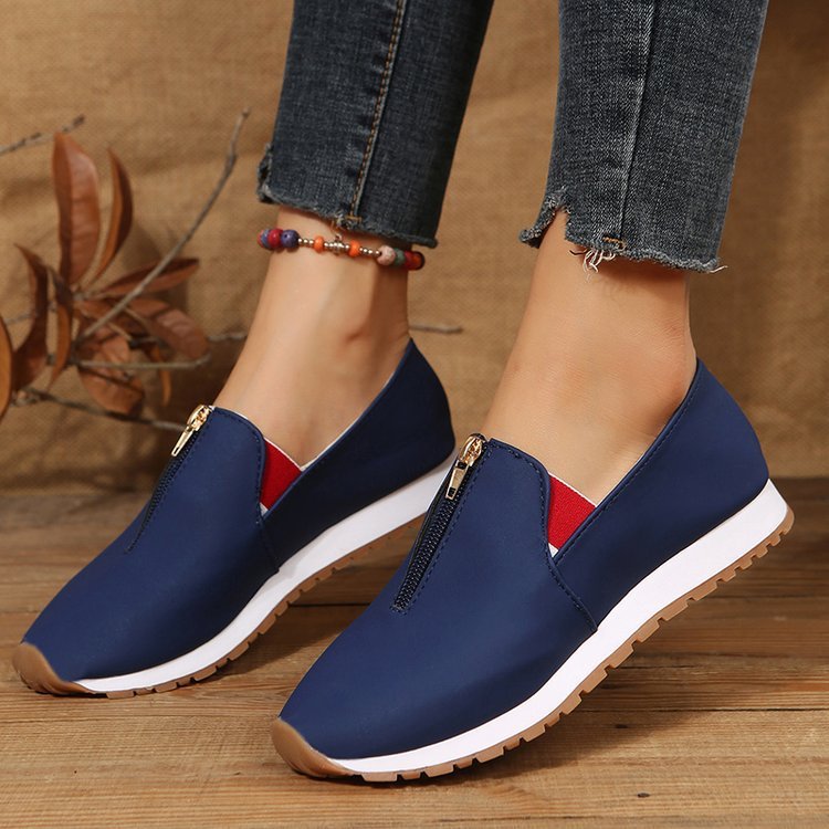 Zip Flats Shoes Comfortable Non Slip Loafers Women - Heritage cosmetics and beauty care