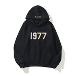 Fashion Brand Sweater High Street Loose Fleece-lined 1977 Words Sweater Men's And Women's Hoodies Heritage cosmetics and beauty care