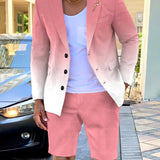 British Style Casual Gradient Color Suit Shorts Suit Men - Heritage cosmetics and beauty care