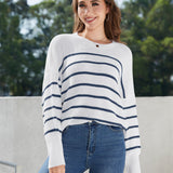 Ladies' Fashionable Long Sleeved Round Neck Knitted Sweater - Heritage cosmetics and beauty care