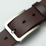 Cowhide Pin Buckle Belt Men's Single-layer Leather Punching Belt