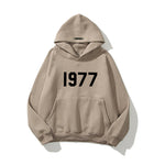 Fashion Brand Sweater High Street Loose Fleece-lined 1977 Words Sweater Men's And Women's Hoodies Heritage cosmetics and beauty care