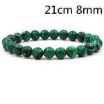 Classic Black Matte Green Malachite Bracelets Suitable Women Men Elastic Strand Jewelry - Heritage cosmetics and beauty care