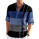 Simple Printed Stand Collar Men's Casual Shirt - Heritage cosmetics and beauty care