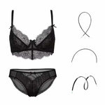 Fashion Transparent Women Bra And Panties Set Embroidery Lingerie Plus - Heritage cosmetics and beauty care