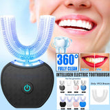 360 Degrees Intelligent Automatic Electric  Toothbrush Waterproof U Type Tooth Brush Whitening Blue Light USB Charging - Heritage cosmetics and beauty care