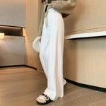 Women's Knitted Wide-leg Pants High Waist Drawstring Loose - Heritage cosmetics and beauty care