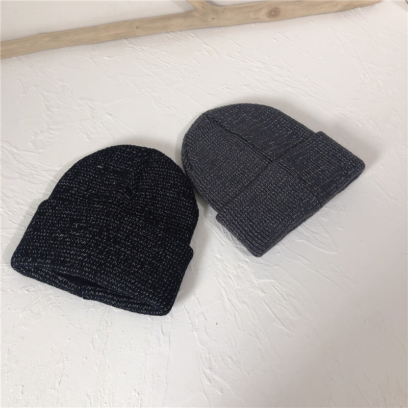 Autumn And Winter Hats Men And Women Trendy Reflective Knitted Hats - Heritage cosmetics and beauty care