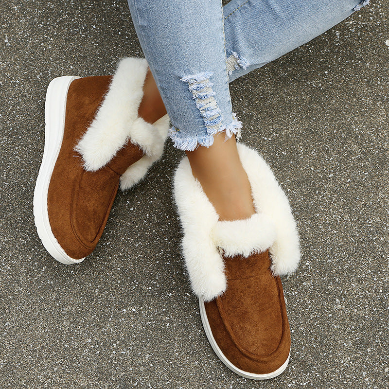 Snow Boots Warm Winter Shoes Plush Fur Ankle Boots Women - Heritage cosmetics and beauty care