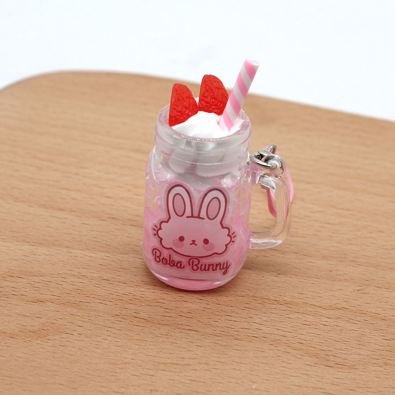 Strawberry Bunny Ice Cream Cup Keychain - Heritage cosmetics and beauty care