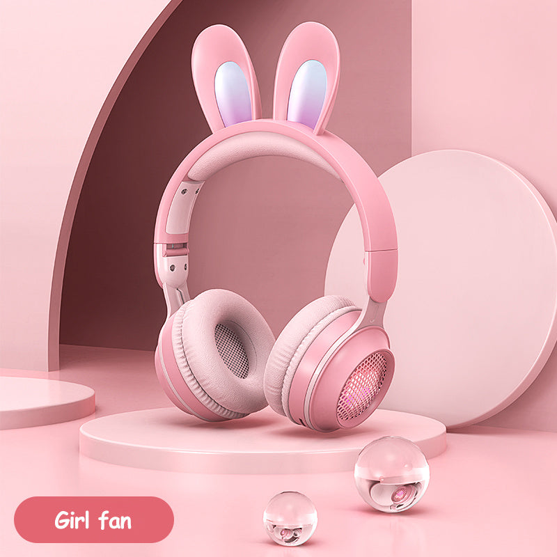 Rabbit Ear Headphones Wireless Luminous Extendable Wheat Headphones - Heritage cosmetics and beauty care