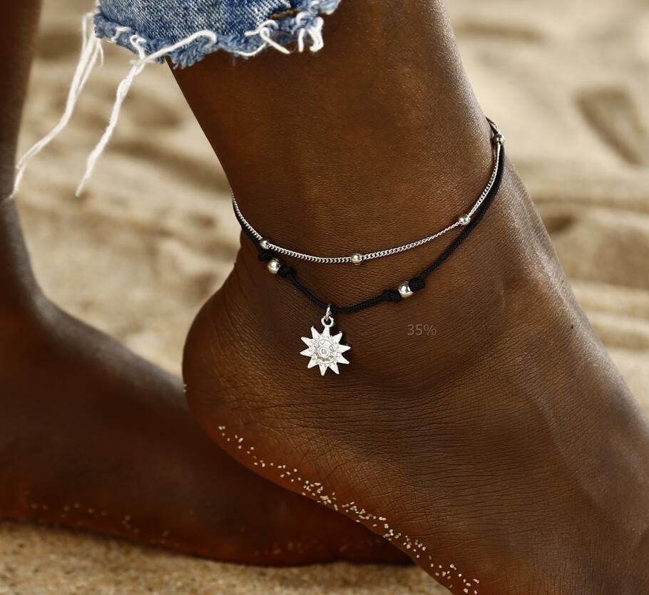 Sun Pendant Anklets Women New Stone Beads Shell Anklet - Heritage cosmetics and beauty care