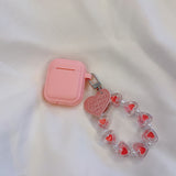 Compatible with Apple, Simple Solid Color Love Silicone Earphone Sleeve Chain Heritage cosmetics and beauty care