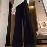 Sunken Stripe Knitted Wide Leg Women's Straight-leg Pants - Heritage cosmetics and beauty care