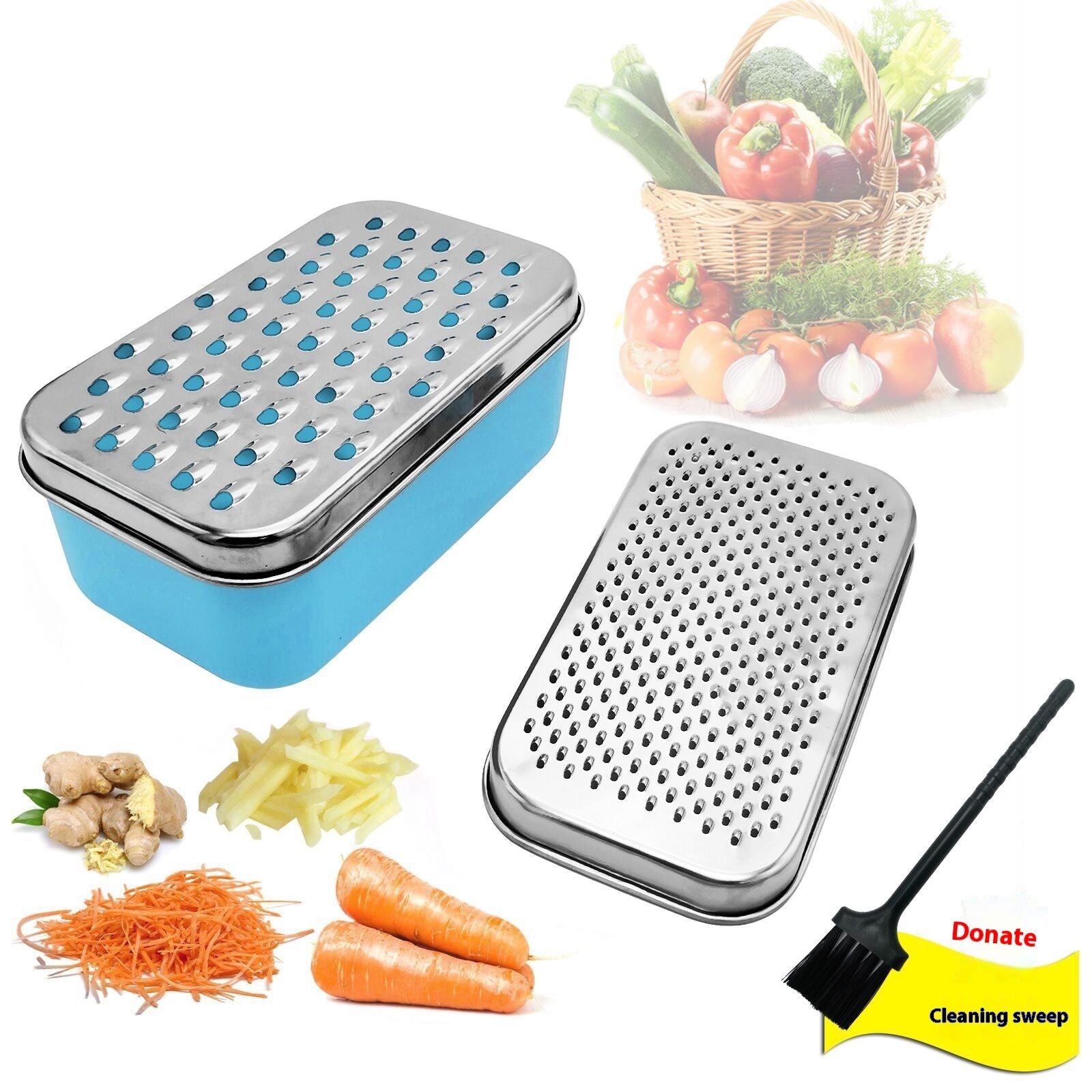 Double-sided Grater Oval Cheese Planer Rectangular Grater Cheese Grater Chopper Ginger Shredder Knife - Heritage cosmetics and beauty care