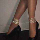 8 Rows Of Sexy Nightclub Flashing Rhinestone Feet Full Of Rhinestone Wide Anklets - Heritage cosmetics and beauty care