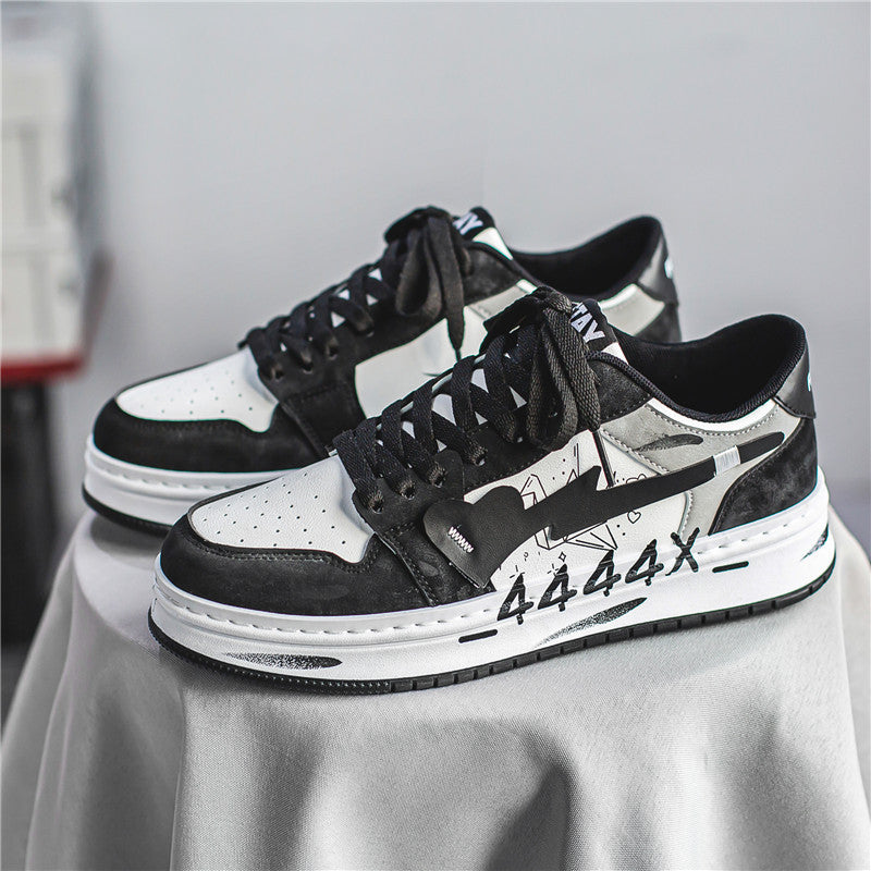 Distressed Graffiti Skateboard Shoes Men's Sneakers - Heritage cosmetics and beauty care