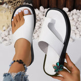 Thick-soled Clip Toe Flat Slippers Outdoor Summer Casual Solid Color Slides Shoes For Women Heritage cosmetics and beauty care