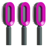 Self Cleaning Hair Brush For Women One-key Cleaning Hair Loss Airbag Massage Scalp Comb Anti-Static Hairbrush - Heritage cosmetics and beauty care