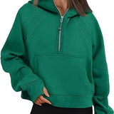 Zipper Hoodies Sweatshirts With Pocket Loose Sport Tops Long Sleeve Pullover Sweaters Winter Fall Outfits Women Clothing - Heritage cosmetics and beauty care