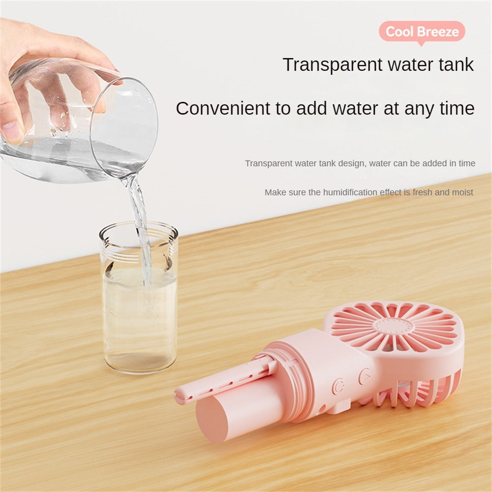 Strong Power Spray Humidification Small Fan Humidification Usb Charging Portable Fan Icy And Refreshing Fan Water Supplement - Heritage cosmetics and beauty care