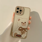 Retro Cute Bear Pattern All-inclusive Mobile Phone Soft Shell Heritage cosmetics and beauty care