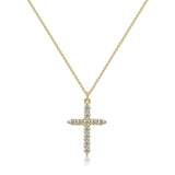 Fashion Jewelry Cross Full Diamond Crown Rotatable Necklace - Heritage cosmetics and beauty care