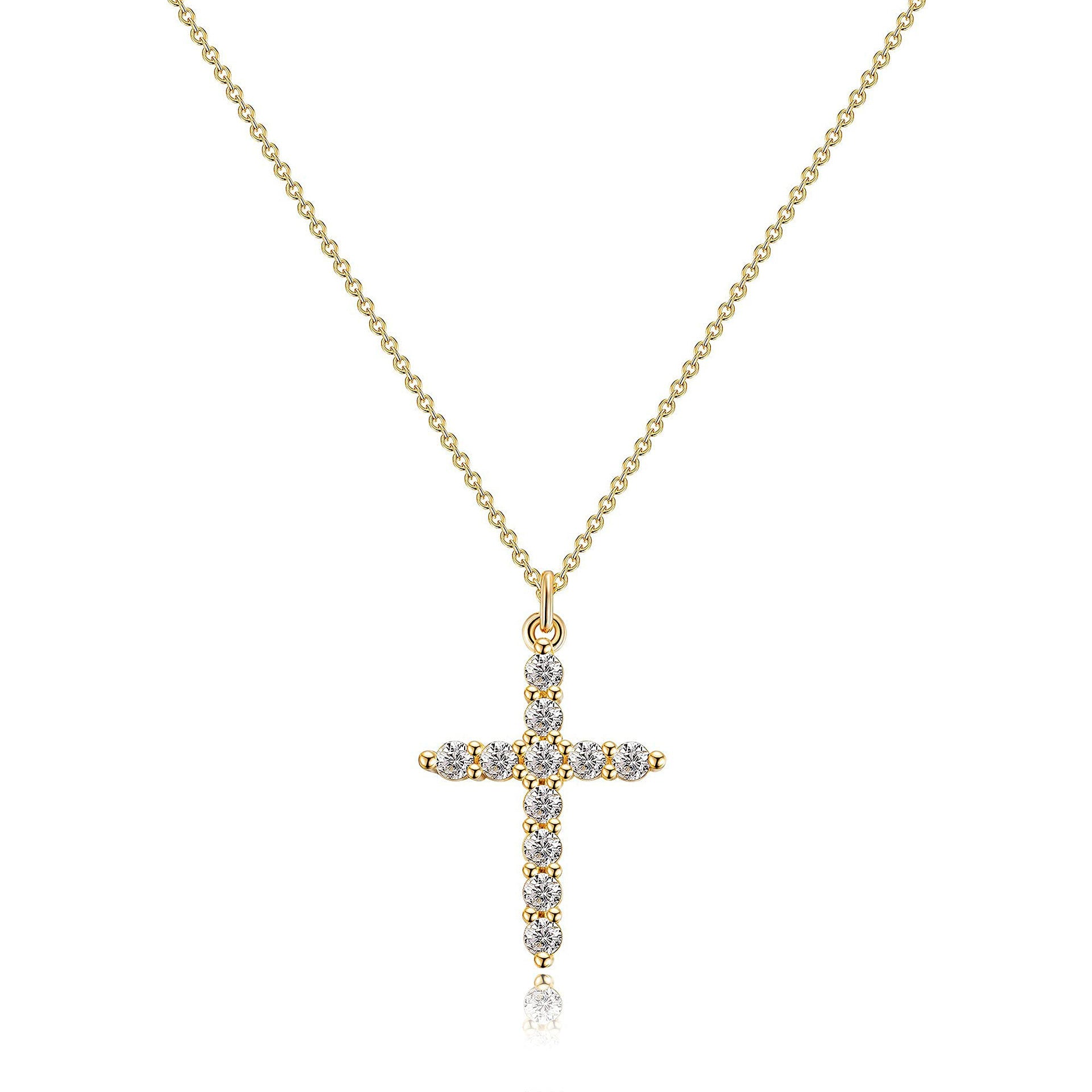 Fashion Jewelry Cross Full Diamond Crown Rotatable Necklace - Heritage cosmetics and beauty care