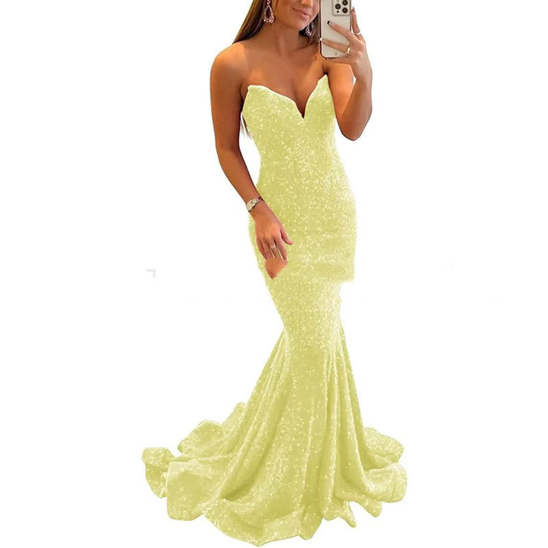 Sequin Evening Dresses For Women Formal Sexy Long Prom Party Gowns - Heritage cosmetics and beauty care