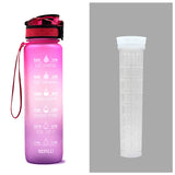 1L Tritan Water Bottle With Time Marker Bounce Cover Motivational Water Bottle Cycling Leakproof Cup For Sports Fitness Bottles - Heritage cosmetics and beauty care