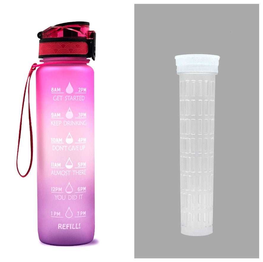 1L Tritan Water Bottle With Time Marker Bounce Cover Motivational Water Bottle Cycling Leakproof Cup For Sports Fitness Bottles - Heritage cosmetics and beauty care