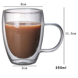 Kitchen Heat-Resistant Double-Layer Borosilicate Glass With Handle Coffee Cup