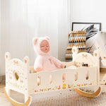 ROBOTIME Doll Crib Wooden Baby Doll Cradle Doll Bed Doll Furniture Accessories Doll Rocking Cradle With Bedding For 18 Inch Dolls - Heritage cosmetics and beauty care