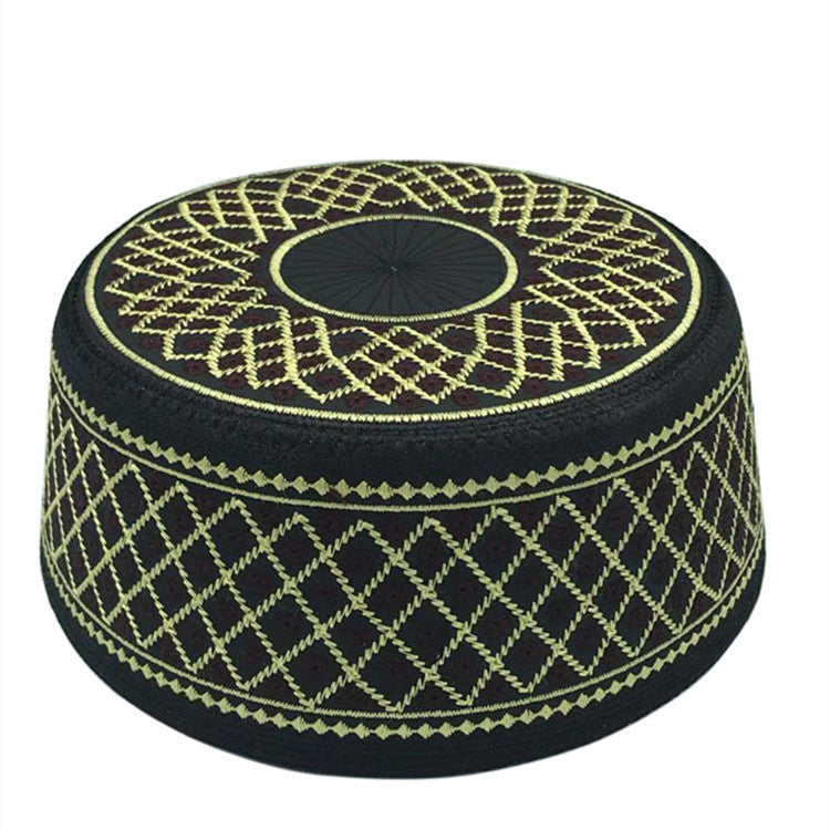 Muslim Hats Cotton Embroidery Islamic Men Prayer Arab Clothing Caps - Heritage cosmetics and beauty care