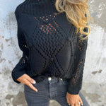 European And American Leisure Loose Hollow Out Sweater Round Neck Knitted Top - Heritage cosmetics and beauty care