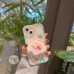 Cartoon Bunny Bracket Mobile Phone Case Transparent And Cute Heritage cosmetics and beauty care