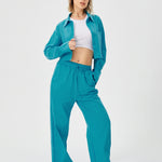 Women Two Piece Outfits For Women Long Sleeve Button Down Wide Leg Loungewear Pajama Set - Heritage cosmetics and beauty care