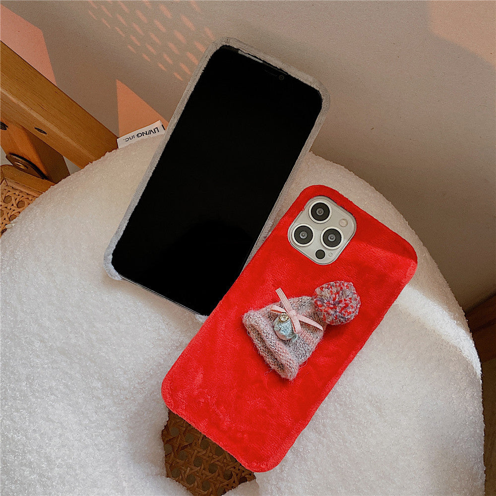 Autumn And Winter Plush Phone Case Candy Color Heritage cosmetics and beauty care