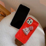 Autumn And Winter Plush Phone Case Candy Color Heritage cosmetics and beauty care