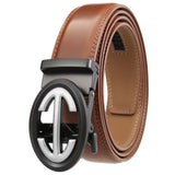 Automatic Alloy Buckle Belt Men's Simple Two-layer Cowhide